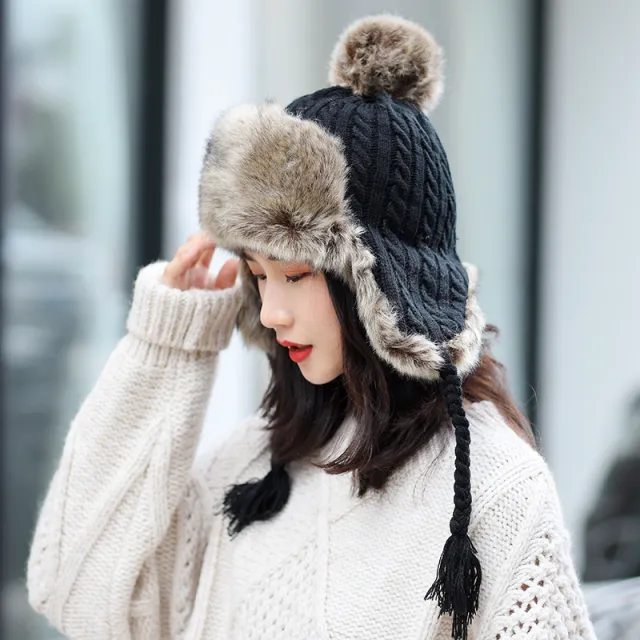 Outdoor Ladies Versatile Knitted Sweater Hat Black - Shop at LoveMi