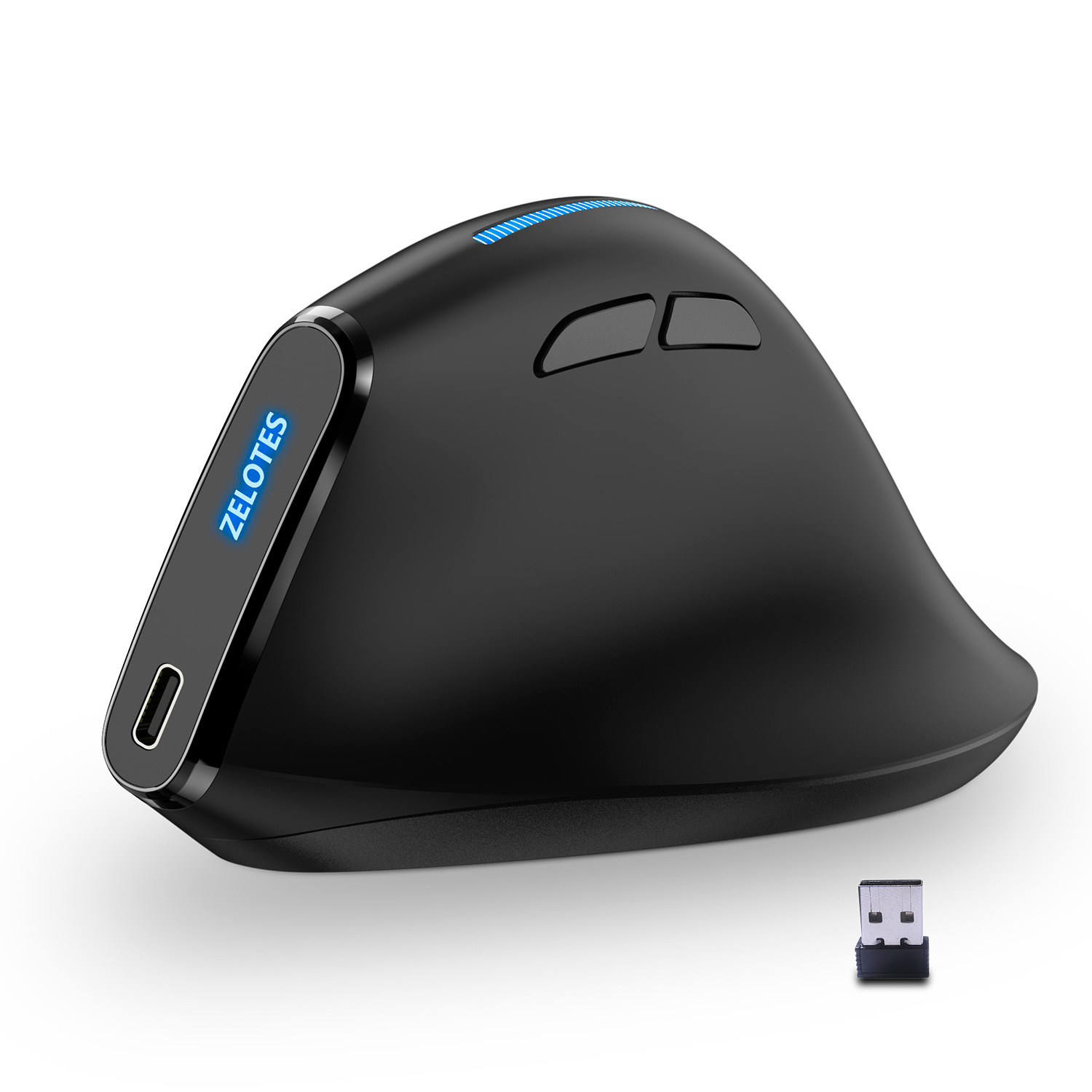 Title 5, Vertical Ergonomic Grip Charging Wireless Mouse