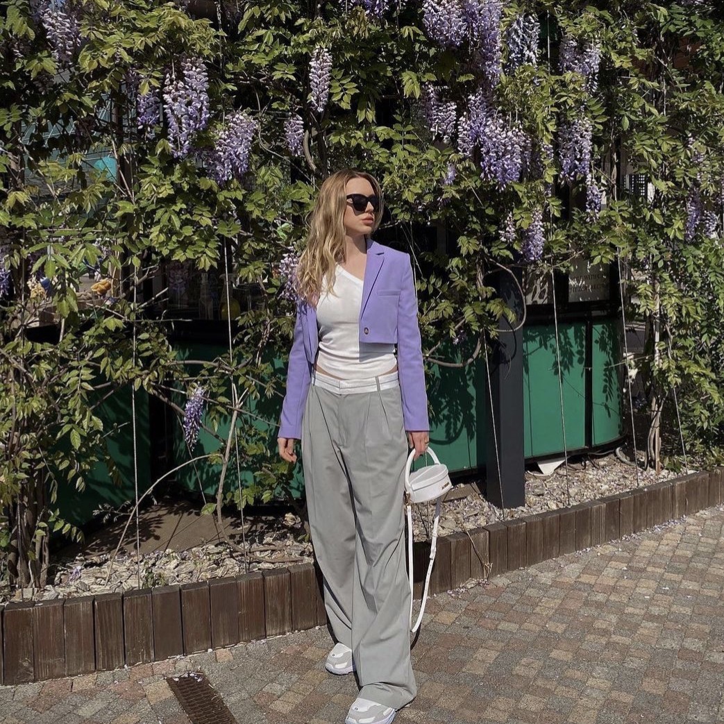 Ins Purple Short Blazer