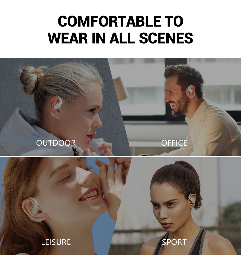 OWS Open-ear Headphones, 5.3 Wireless Earbuds, High-fidelity Stereo Wireless Headphones, 8-hour Playtime Sports Earbuds, With LED Digital Battery Display Charging Case, Perfect For Work, Workouts