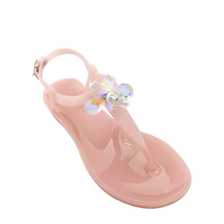 Summer Fashion Casual Outdoor Pvc Multicolor Colorful Crystals Jelly Sandals