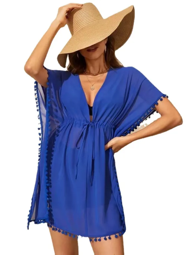 Blouse Bohemian Dress For Women In Europe And America Royal Blue - Shop at LoveMi