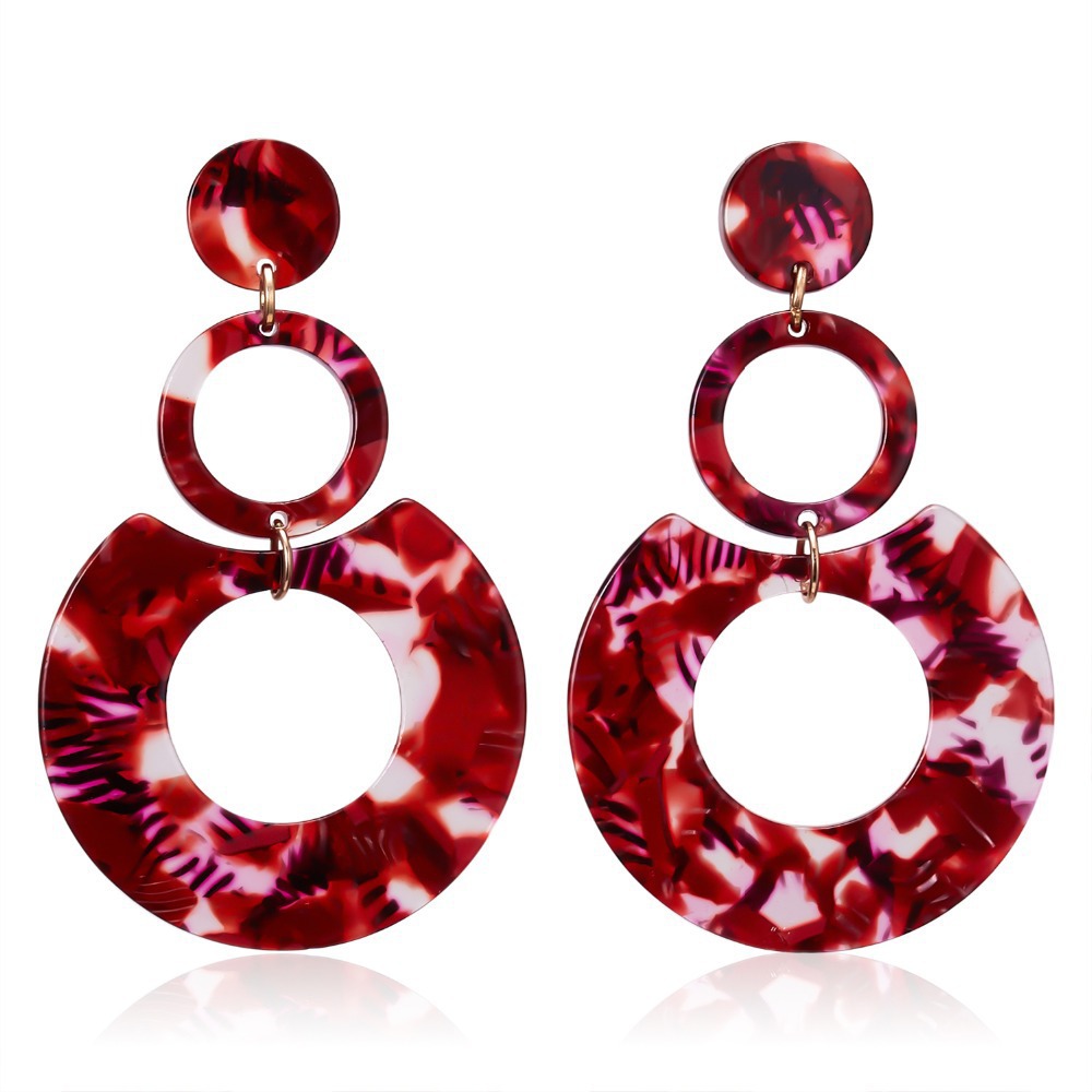 Title 3, Exaggerated Geometric Multi-layer Circle Earrings