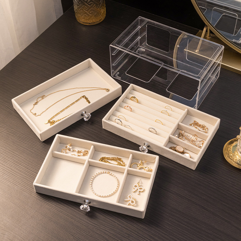 Title 6, Jewelry Flannel Acrylic Storage Box Anti-oxidation