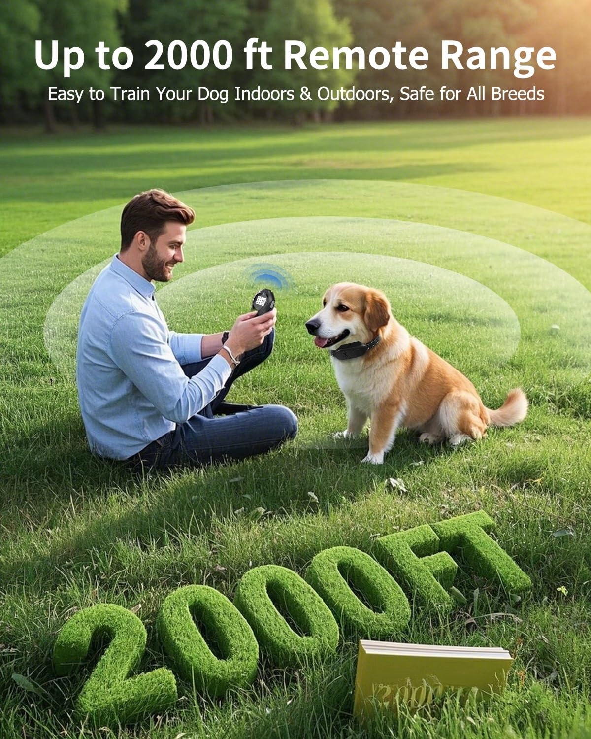 Dog Shock Collar With Remote Control, IXP7 Waterproof Dog Training Collar Shock Collar For Dogs 15-120lbs, Waterproof Collar, Rechargeable, 4 Training Modes, Security Lock, Long Battery Life
