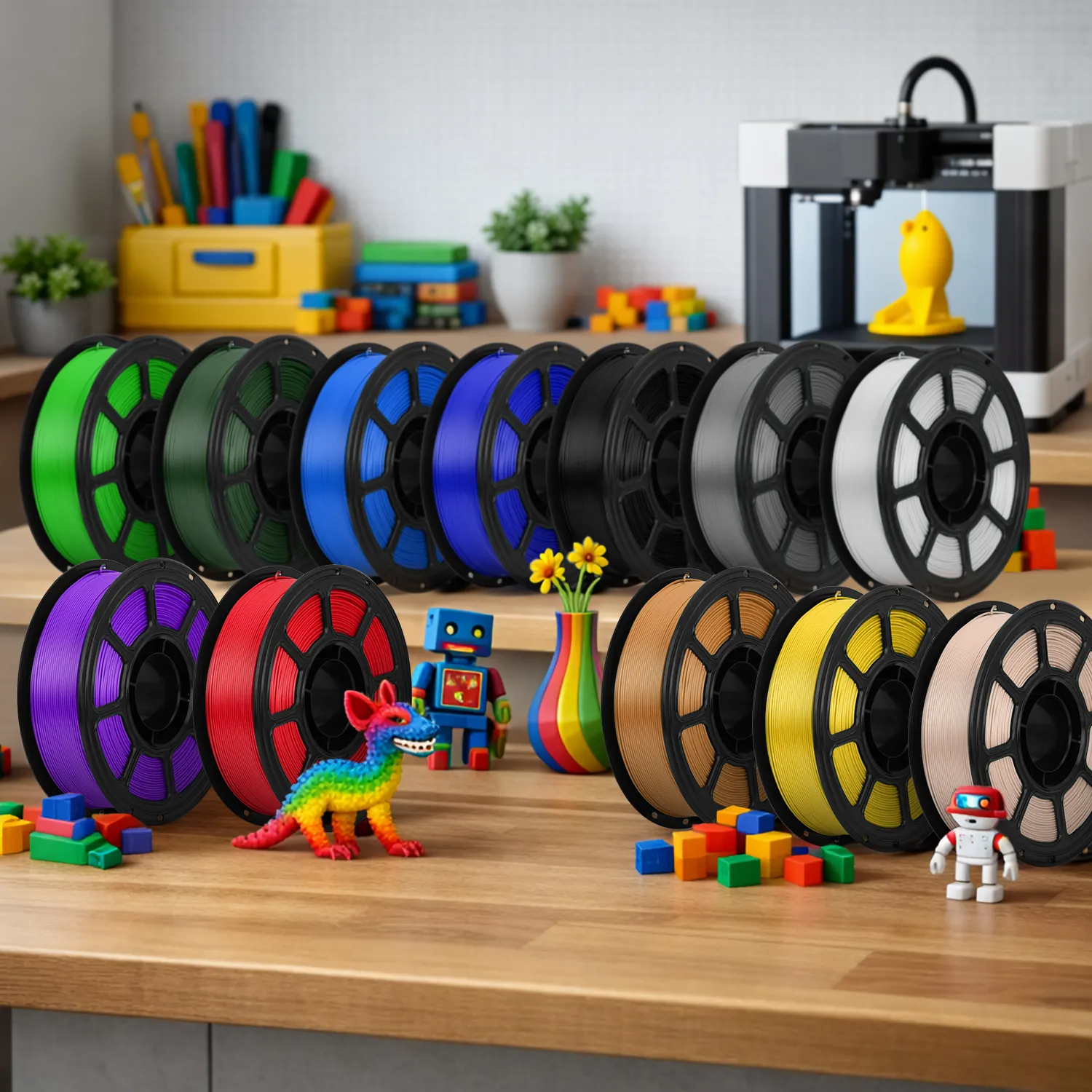PLA 3D Printer Filament 12 Pack, Colors