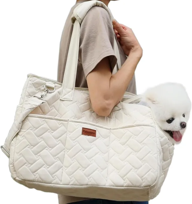 Cat Carrier Small Dog Handbag Cat Puppy Carrier Bag Large Cat With Multiple Pockets Breathable Mesh Soft Cushion Traveling Pets Tote Purse Picnic O... White - Shop at LoveMi