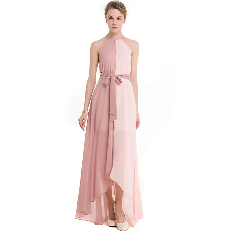 Sexy Lace-Up Dress With Split Halterneck Stitching