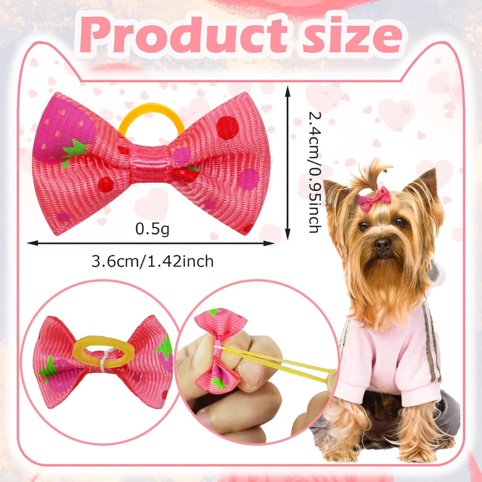Handmade 101 PCS Bulk Dog Bows Light Secure Comfortable Perfect For Top
