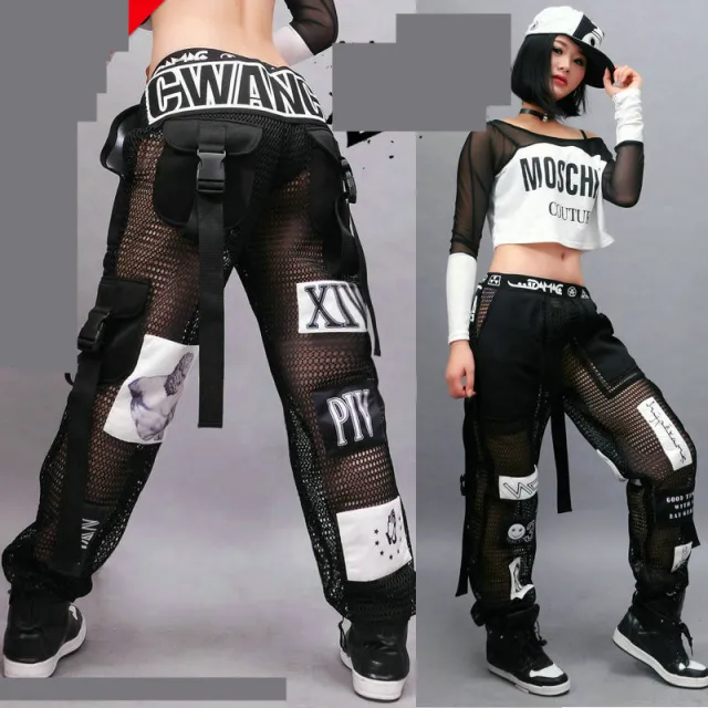 Female Autumn Handsome Trendy Ins Hip hop Loose Leggings Black - Shop at LoveMi