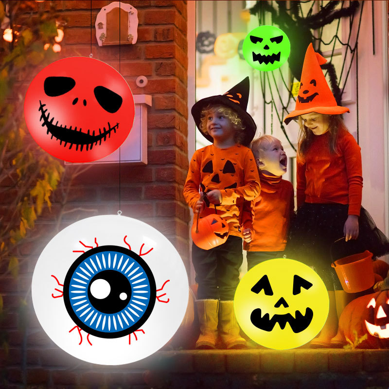 LED Halloween Light Luminous Ball Pumpkin Lamp Solar Charging Outdoor Waterproof Halloween Decorations Ornaments - Image 4