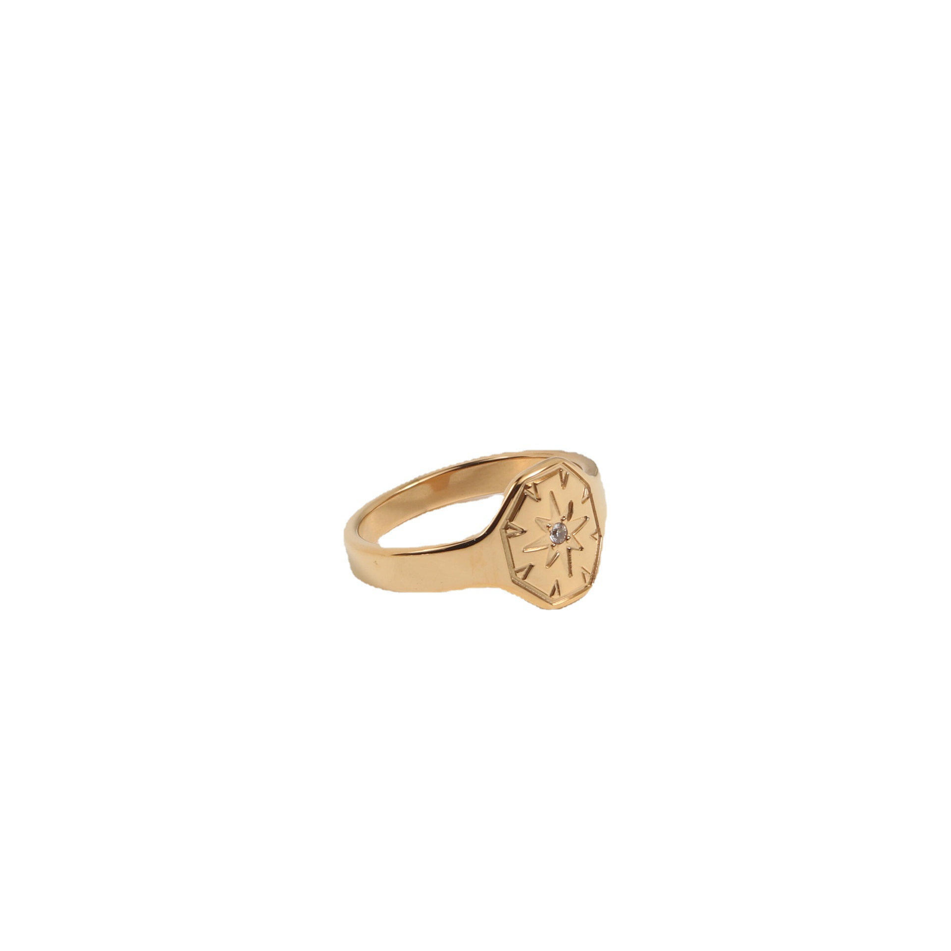 Lucky Star Ring Titanium Steel Plated 18k Gold
