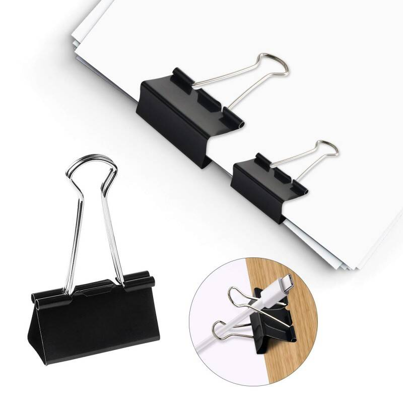 110 PCS Binder Clips With Bulldog Clips, Large Paper Clips, Paper Clips Large, Paper Clips, And Paper Clips Assorted Size  Assorted X Large To Micro Sizes, Durable Tempered Steel, Versatile For Offic