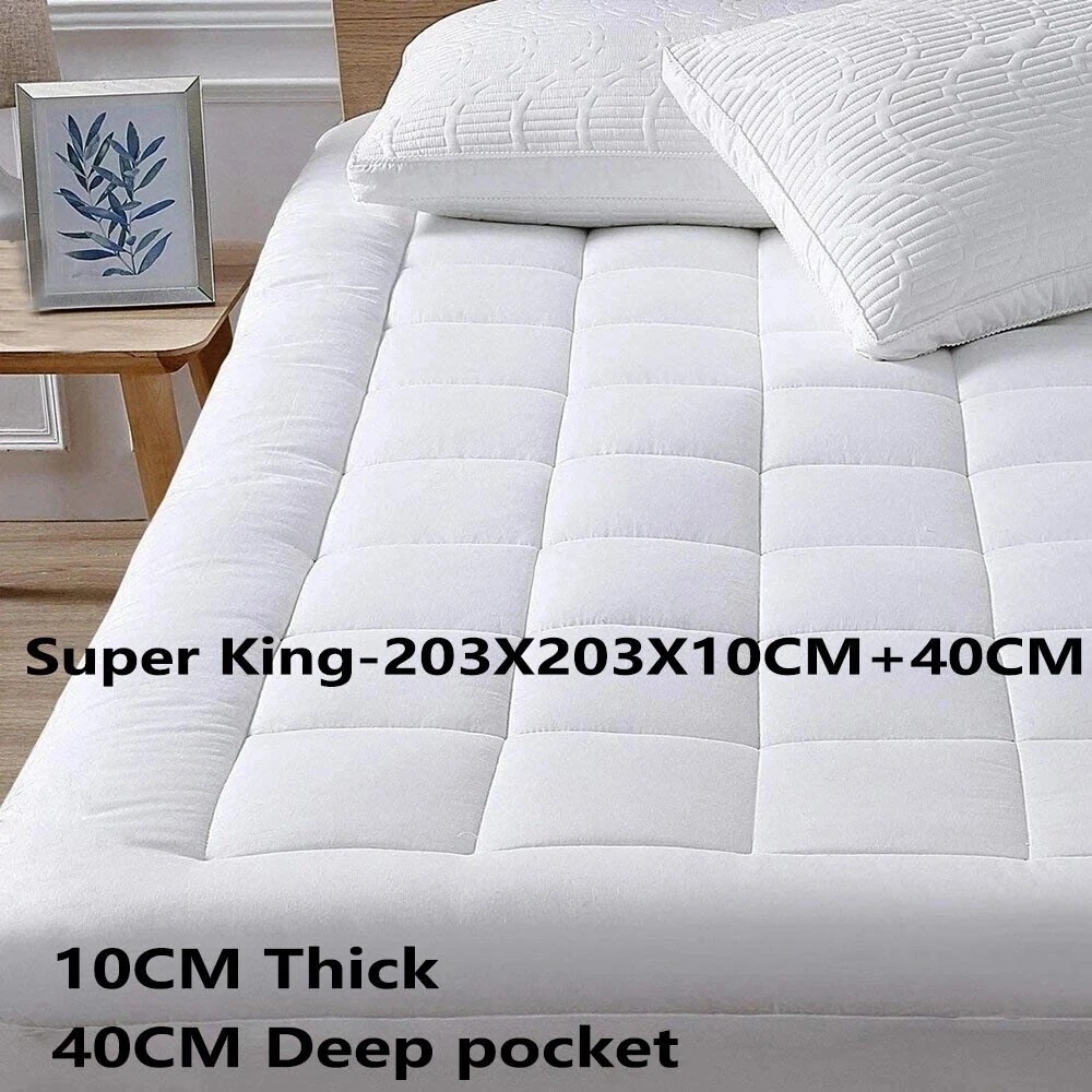 1500GSM Bamboo Mattress Topper Extra Thick 10CM Bed Topper DM10CMWH-SK
