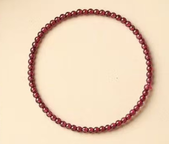 Natural Garnet Beaded Bracelet