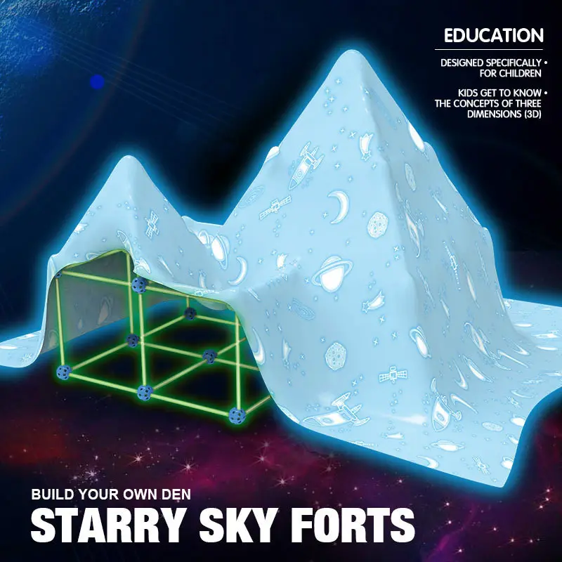 Fort Building Kit Construction Blocks Set Kids Toy Tents