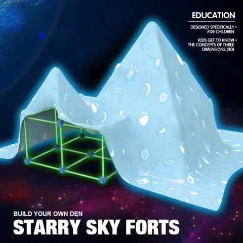 Fort Building Kit Construction Blocks Set Kids Toy Tents