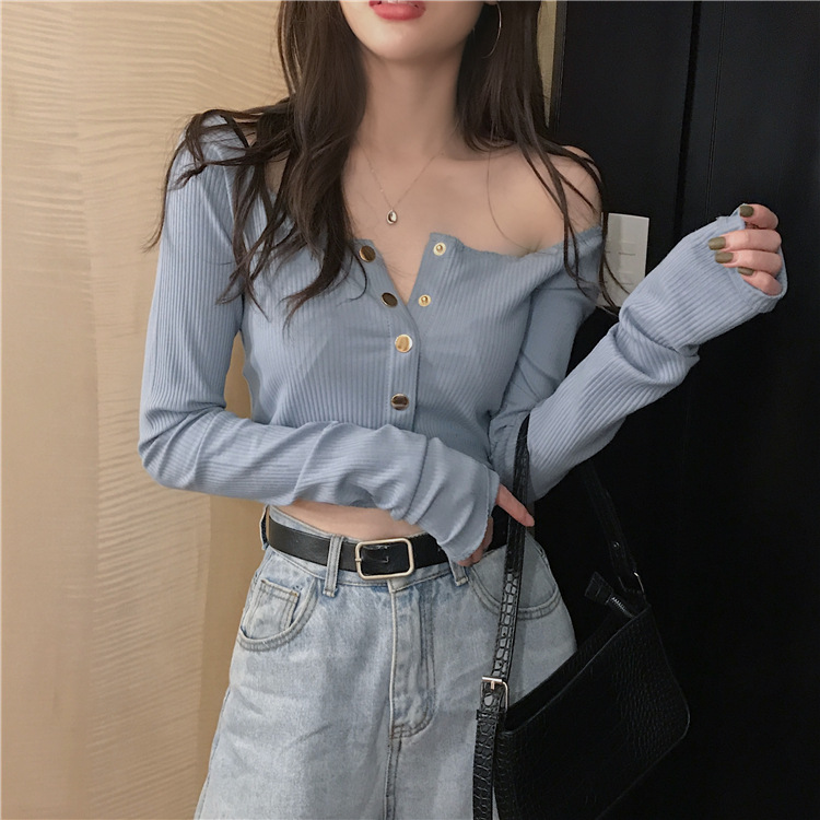 Title 6, Small Slim High Waist Short Long Sleeve T-shirt