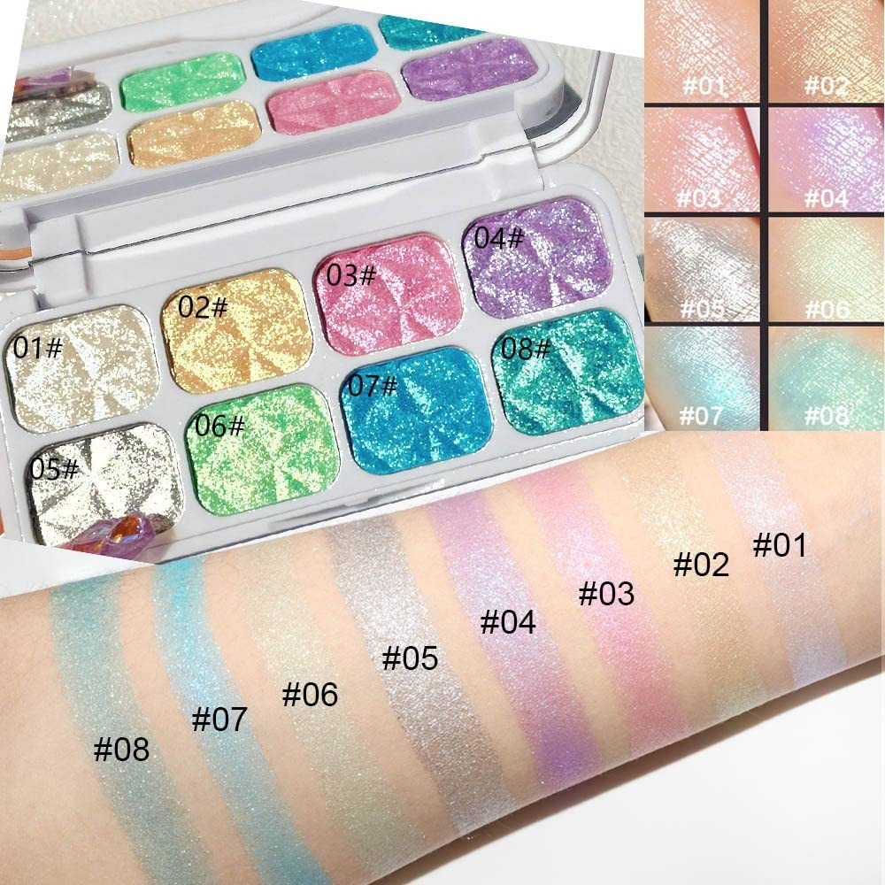 8 Colors Macaron Chameleon Eye Shadow Plate,Shimmer, Glitter, Iridescent... 2