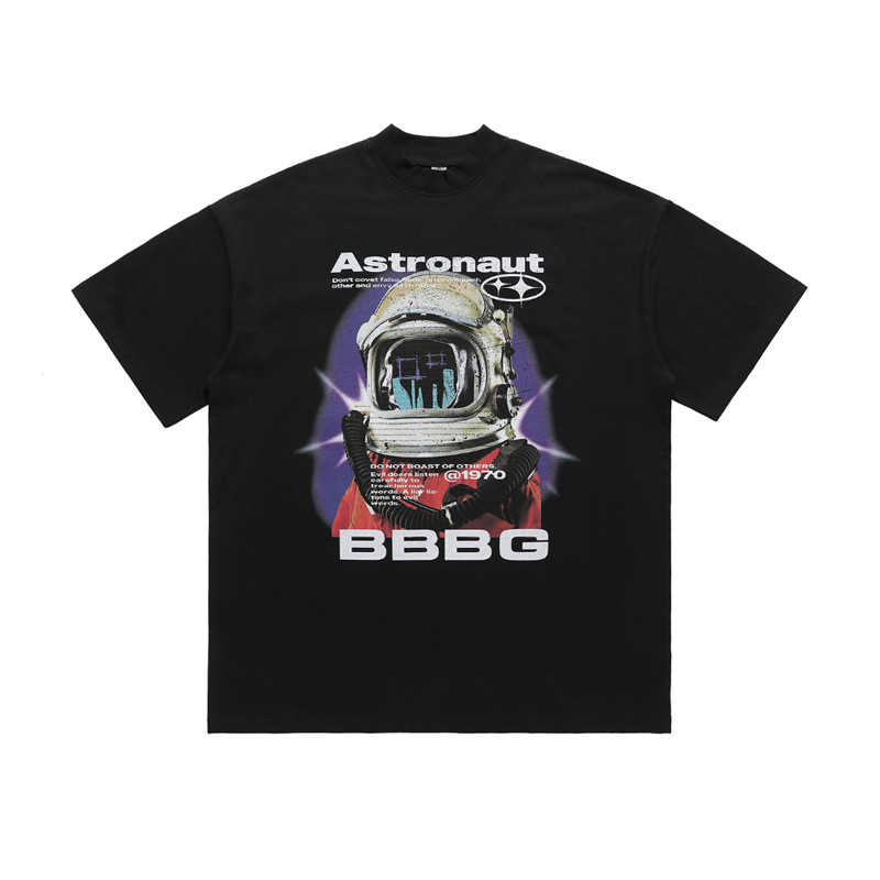 Title 7, Amerikaans Astronaut Print T-shirt, halve col, ...