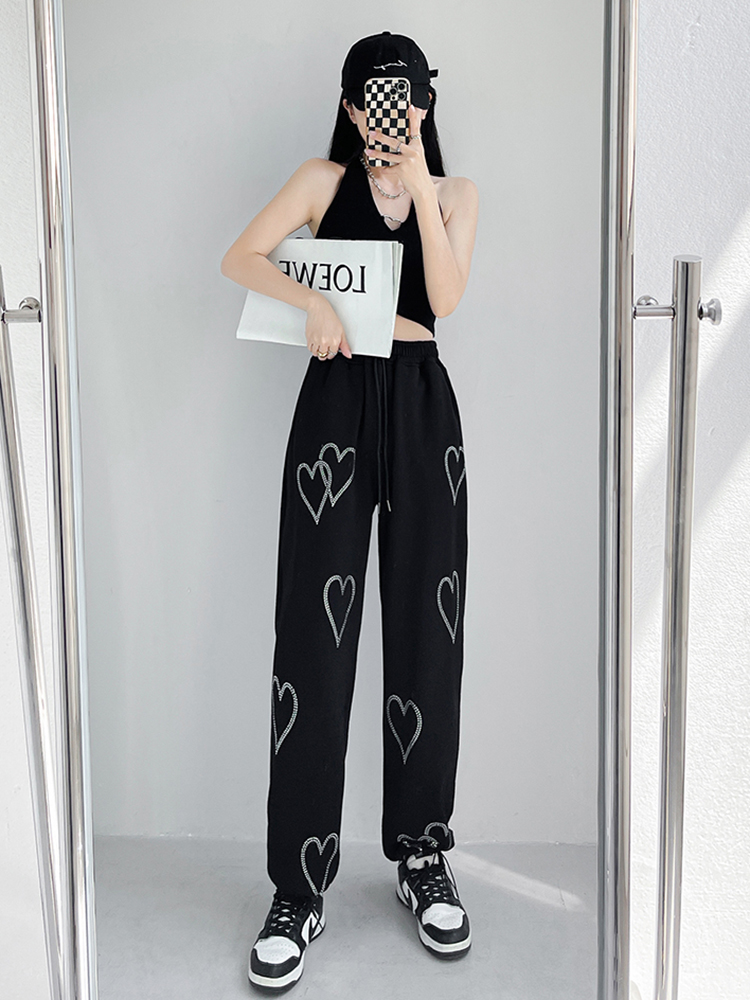 Women's Loose Summer Love High Waist Drawstring Sweatpants