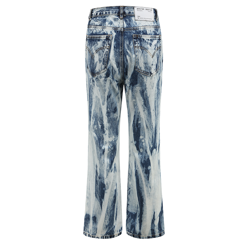 Hand-Heavy Washed Micro-Flare Jeans