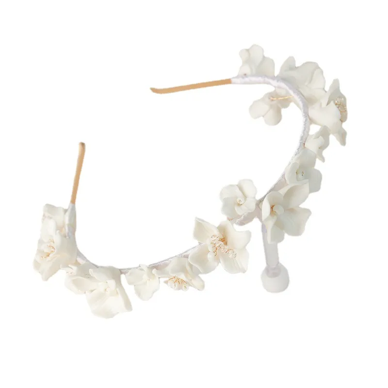 Ceramic Flower Headband Ceramic Flower Handicrafts - Gold