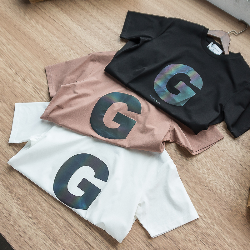 Summer Men's Cool Feeling Technology Fiber Round Neck Short-sleeved T-shirt Trend