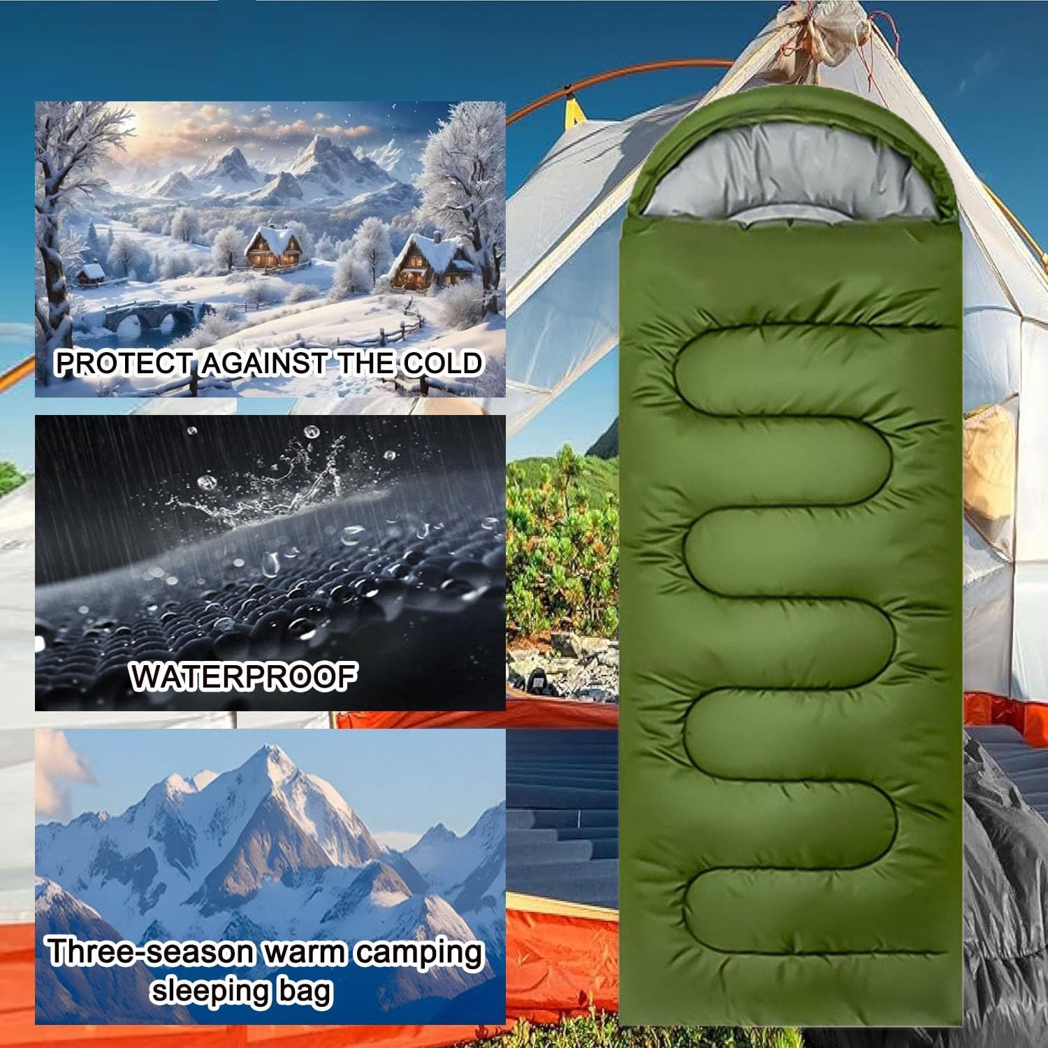 Single Sleeping Bag 0.95KG Military Green — image 6