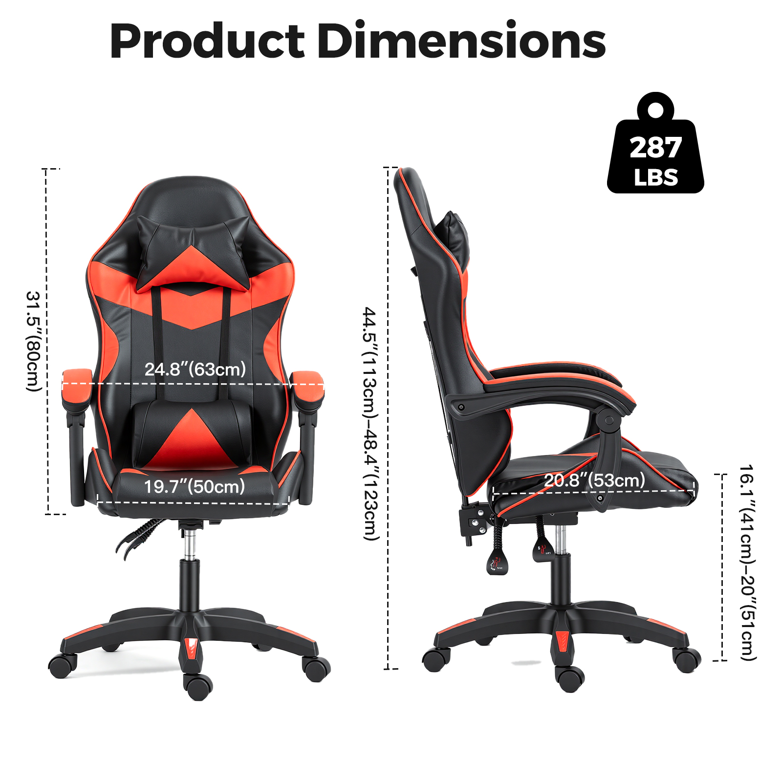 Gaming Reclining Swivel Chair For Adults,Ergonomic Racing PC With Lumbar Support — image 4