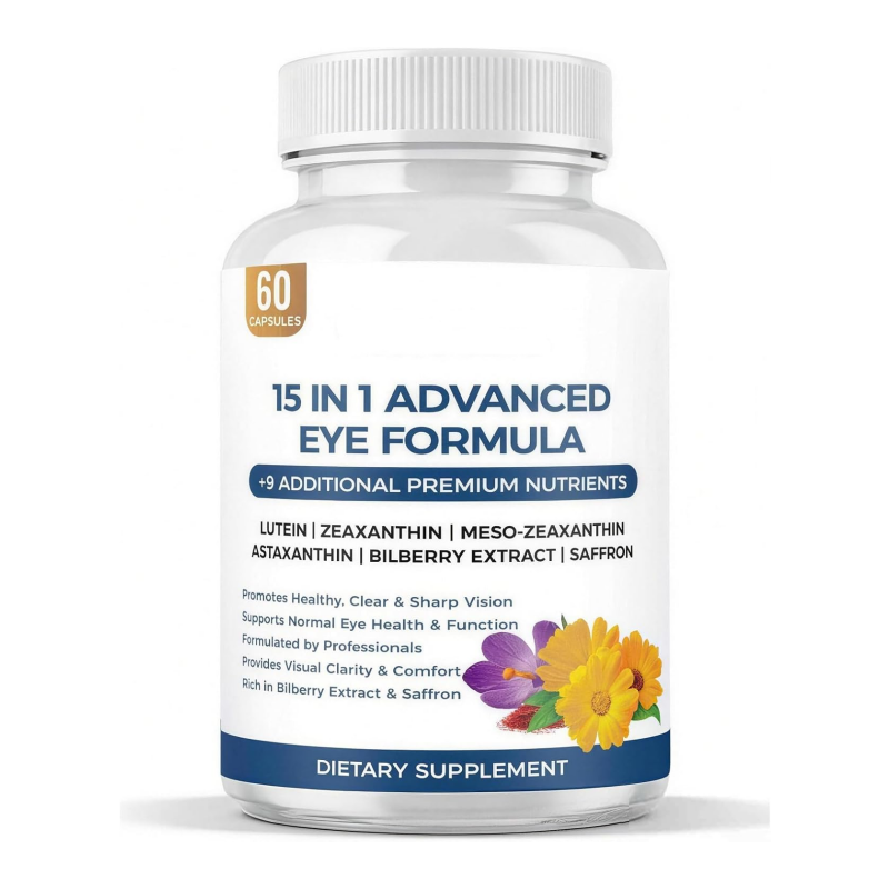 15-in-1 Advanced Eye Formula, Eye Vitamins With Lutein, Zeaxanthin & Meso-Zeaxanthin, Bilberry, Saffron & Astaxanthin, Eye Care Health Support And Mineral