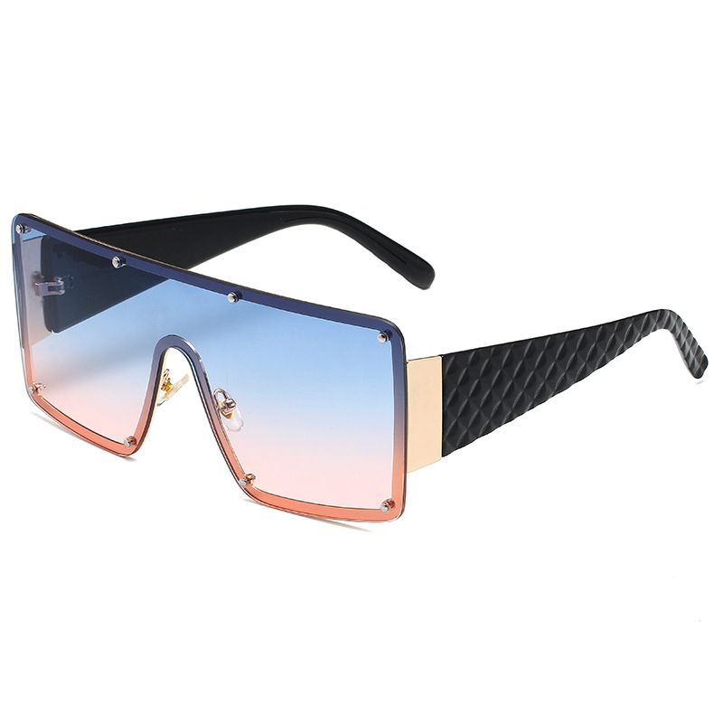Women's Square Personality Large Frame One Piece Sunglasses - Image 2