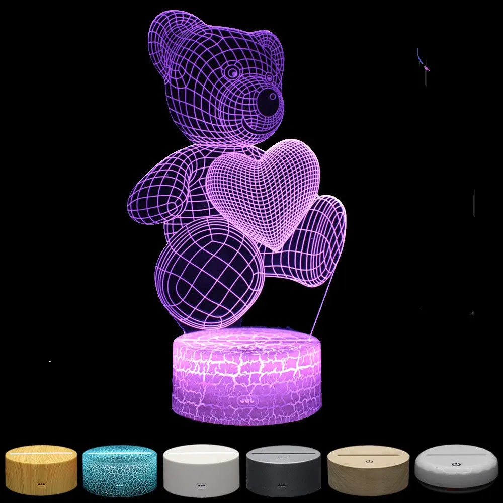 Cartoon Love Bear Series 3D Light Creative