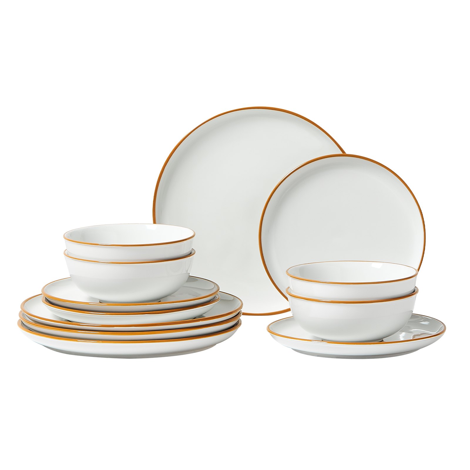 Service de vaisselle 12 pièces, assiettes et bols en céramique – Image 6