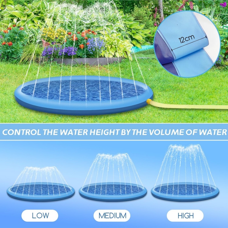 Kids Inflatable Water Spray Mat 170cm Outdoor Splash Play Sprinkler Pool Toy — image 2