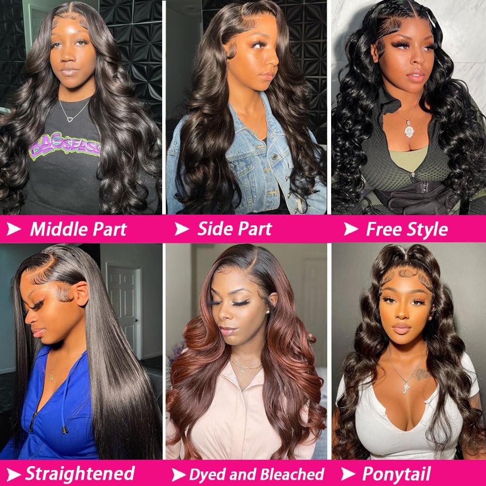 13x6 Lace Front Human Hair Wig Natural Color, Body Wave, Density