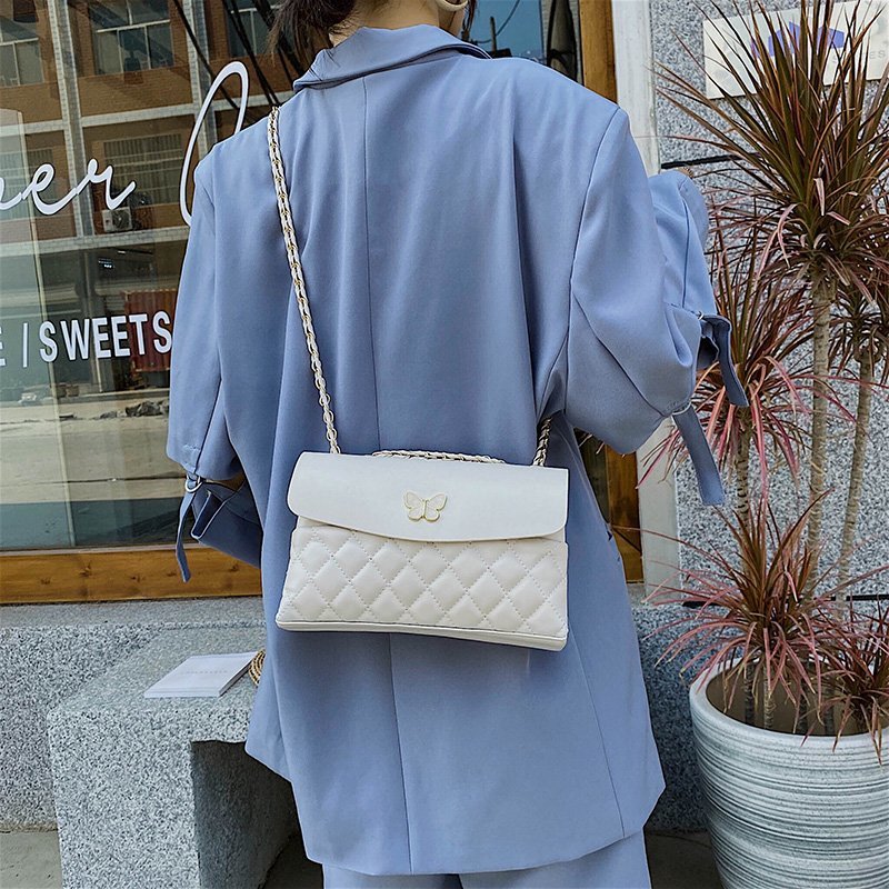 Fashion Trend Rhombus Chain Bag Ins Western Style One Shoulder Messenger Small Square Bag Tide