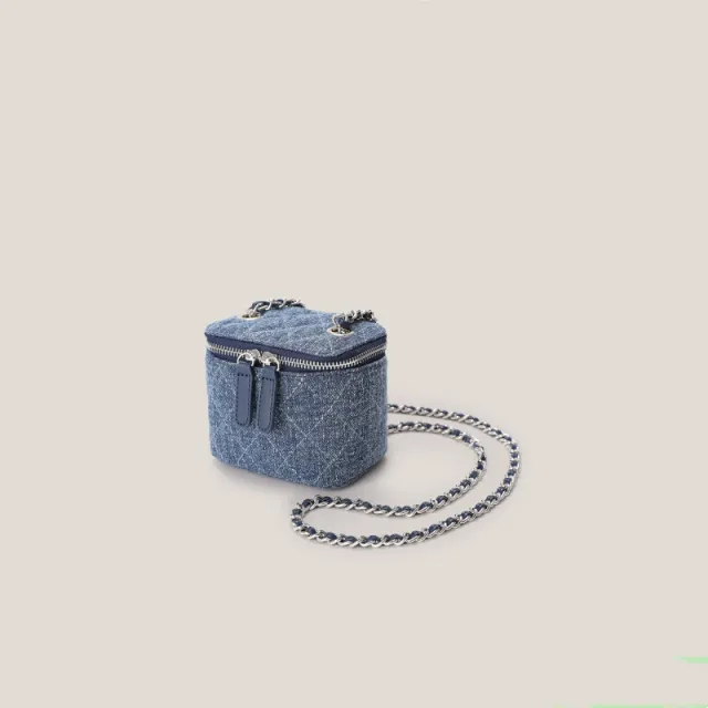 Rhombic Chain Slung Denim Bag Girl Blue - Shop at LoveMi