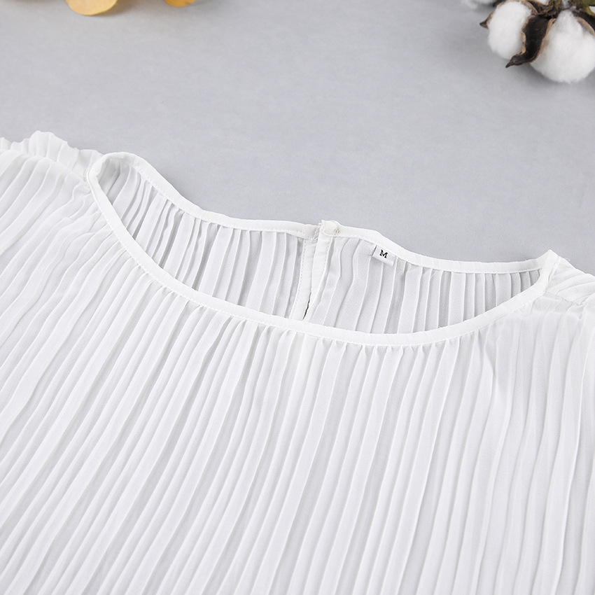 Title 6, Simple Natural Loose Thin Pleated Chiffon Autum...