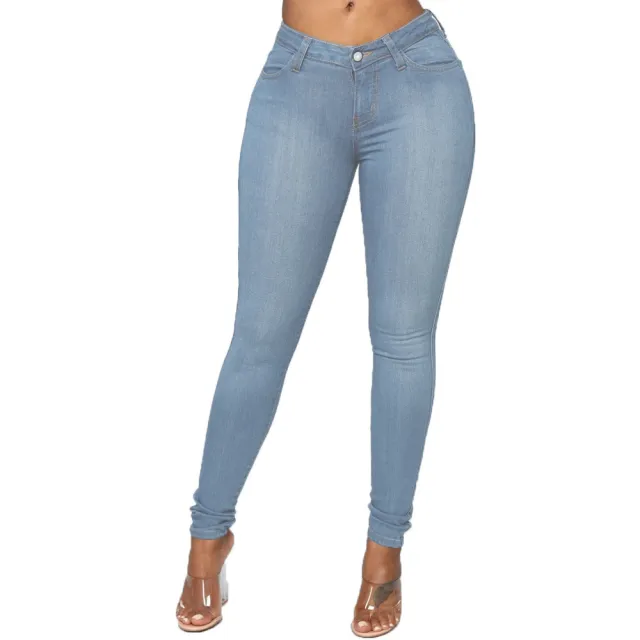 Skinny Jeans Pencil Pants Plus Size Light Blue - Shop at LoveMi
