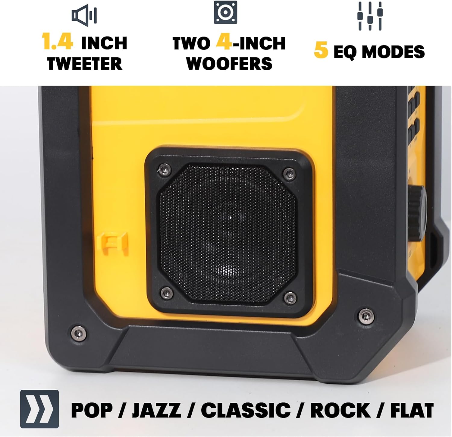 Mellif 18V Jobsite Radio Bluetooth Speaker Comaptible With DEWALT 20V MAX — image 9