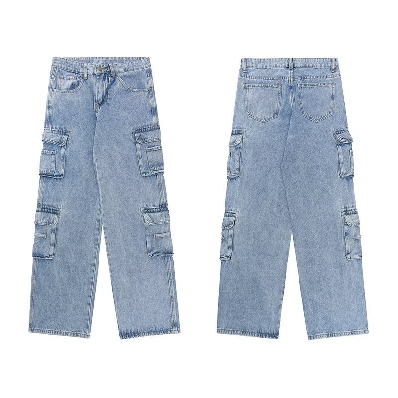 Title 9, Jeans Masculina Casual Vintage com Múltiplos Bo...