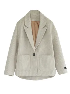 Small Woolen Coat Women Short Coat Female Korean Style Woolen Student Loose Suit - Apricot - View 1