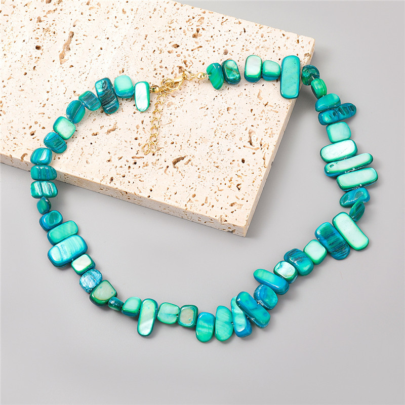 Alloy Resin Irregular Net Red Necklace Female Bohemian Personality Clavicle Chain