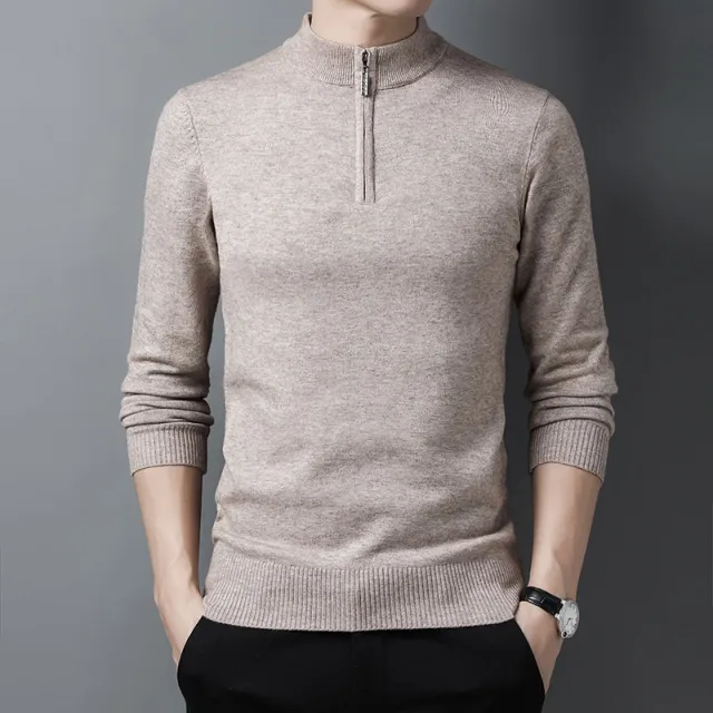 Young And Middle aged Men's Casual Pullover Sweater Beige - Shop at LoveMi