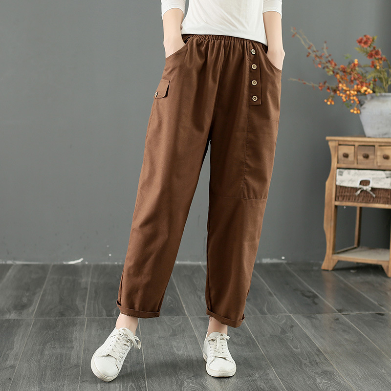 Title 5, Damesmode katoenen casual cropped broek