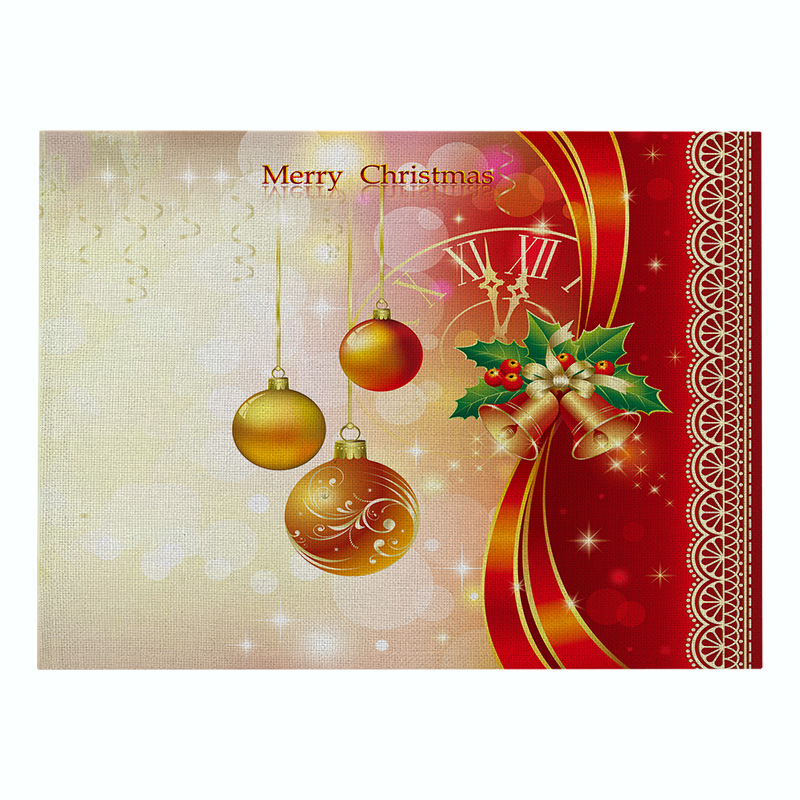 Title 20, Christmas Red Series Cotton And Linen Placemat