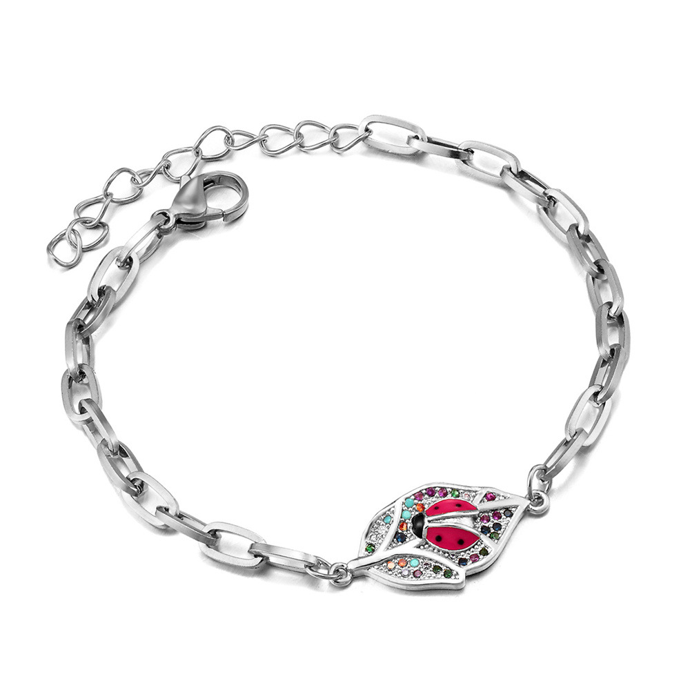 Fashion Micro-set Zircon Ladybug Bracelet Lady - 2