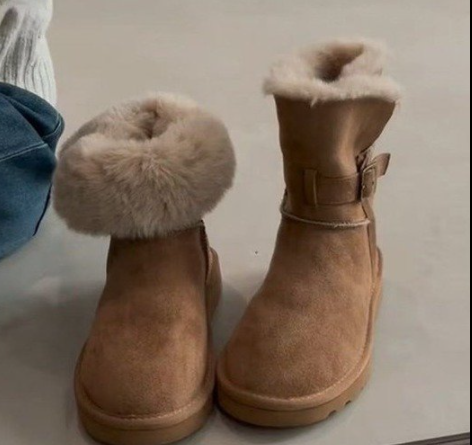 Faux Suede Snow Boots