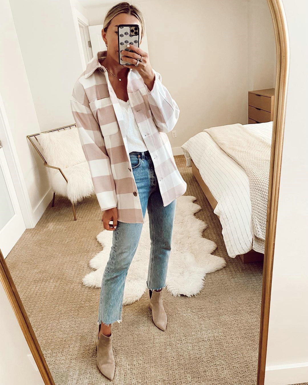  Autumn And Winter Lace-up Plaid Cardigan Long Sleeves